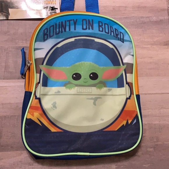 STAR WARS MANDALORIAN GROGU KIDS BACKPACK AND WALLET WITH KEYCHAIN - Picture 2 of 5